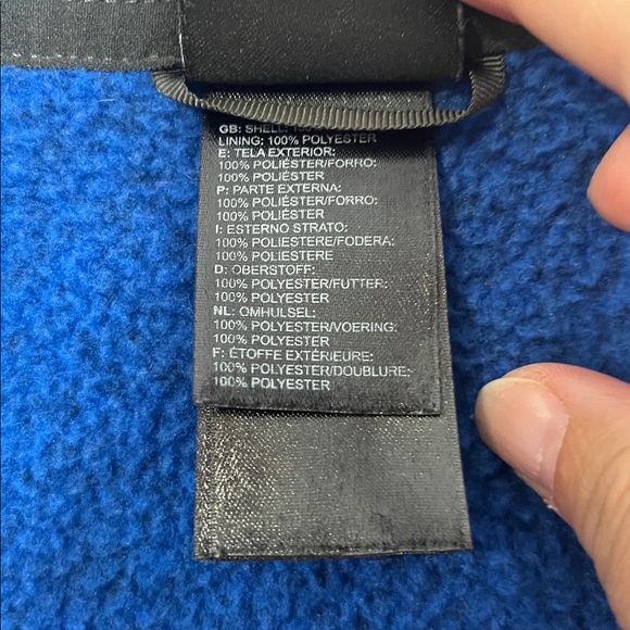 The North Face Fleece Lined Quarter Zip Pullover in Blue/Black Heather Small - Picture 4 of 7